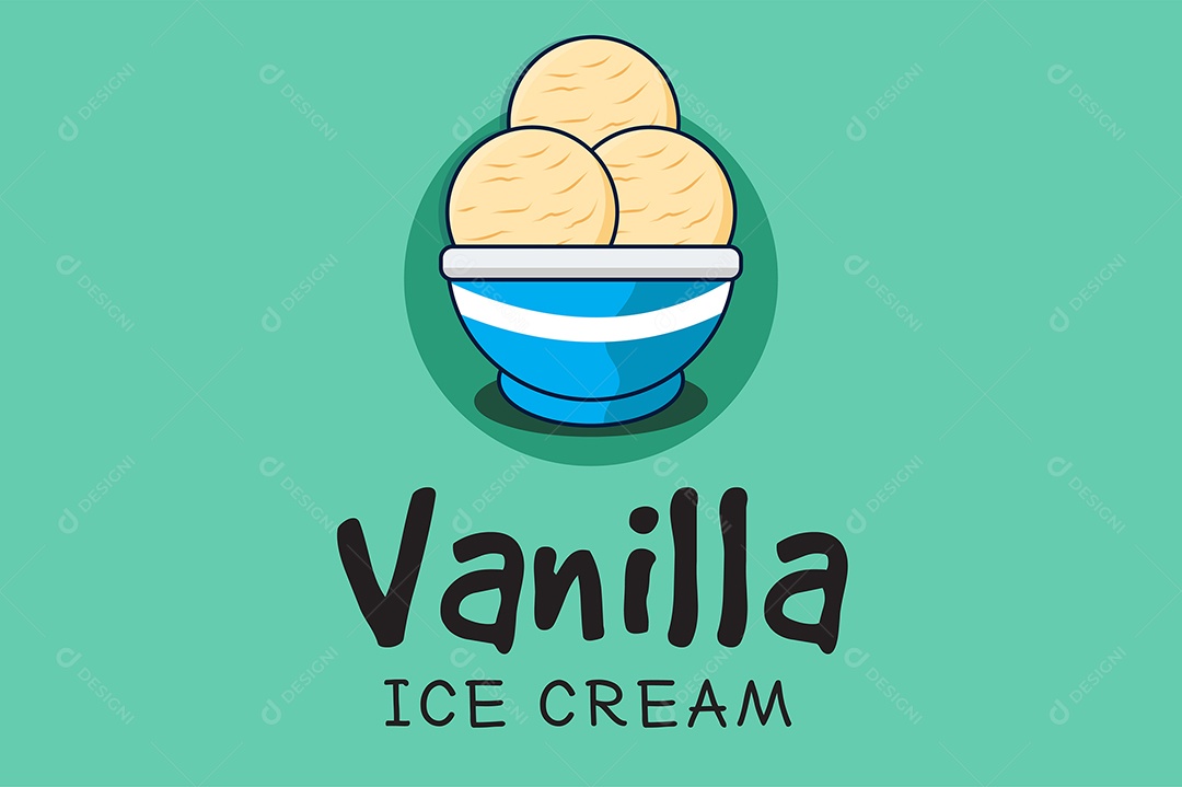 Modelo de Logo Sorvete de Baunilha Vetor EPS + AI Editável