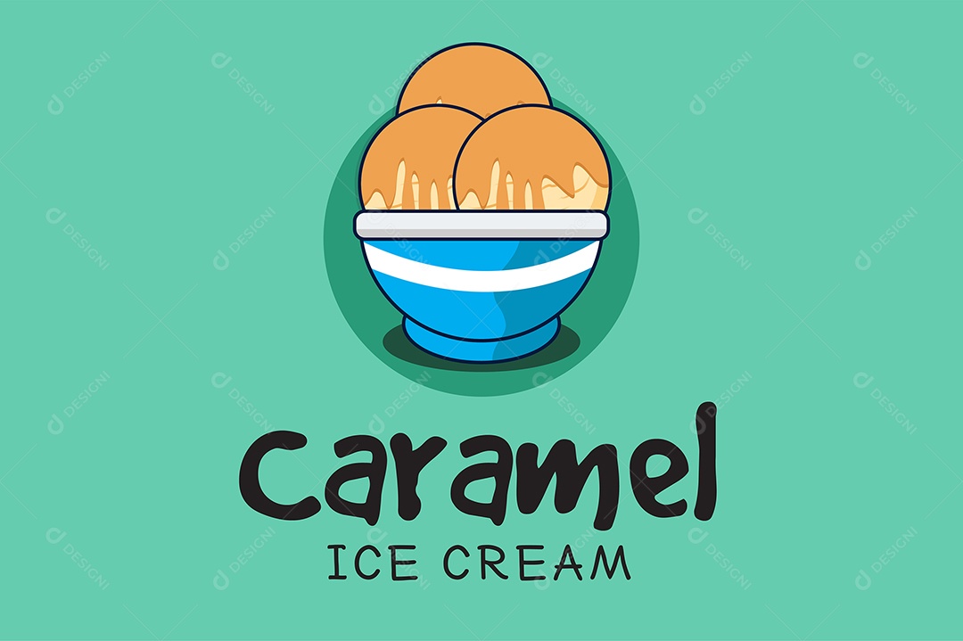 Modelo de Logo Sorvete De Caramelo Vetor EPS + AI Editável