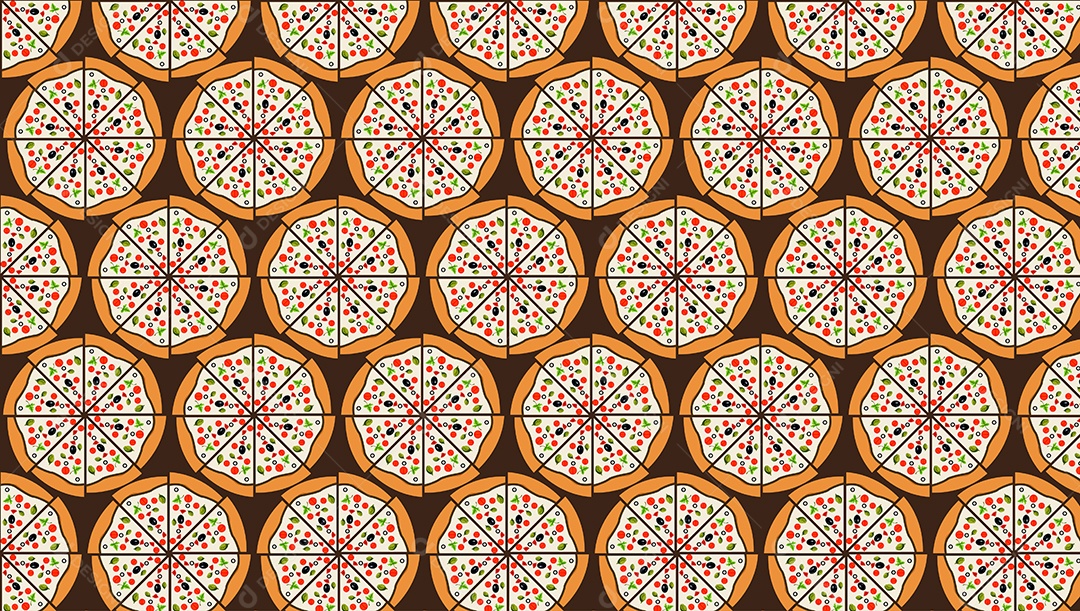 Padrão de Pizza Ilustração EPS + AI Editável