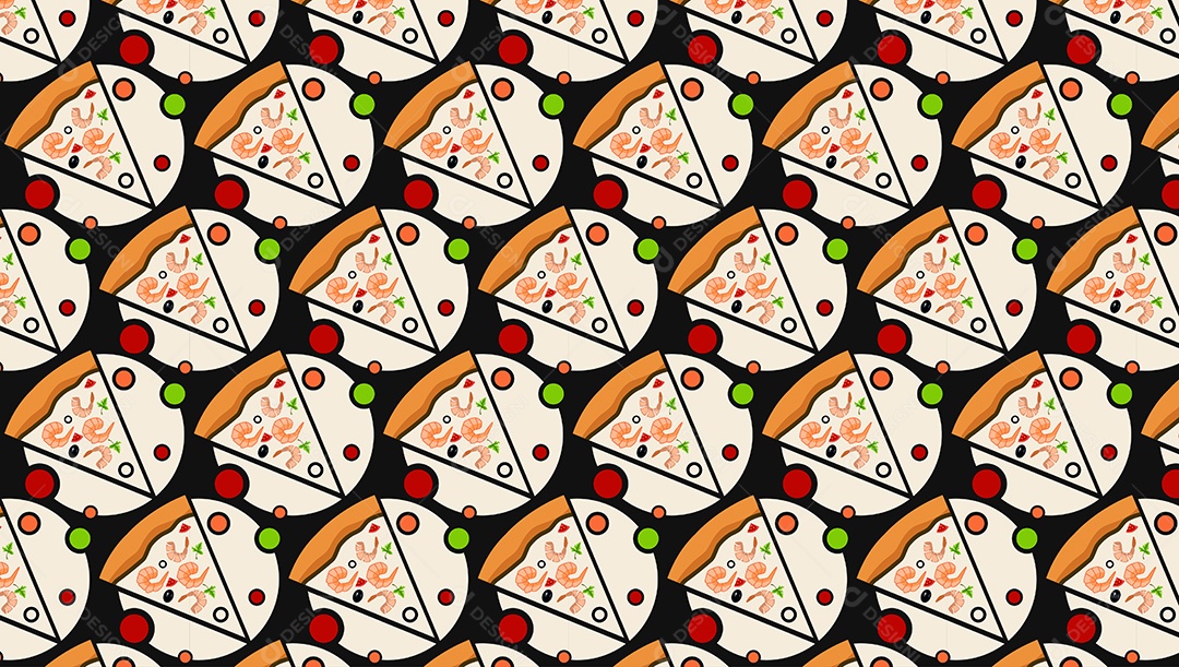 Padrão de Pizza Ilustração EPS + AI Editável