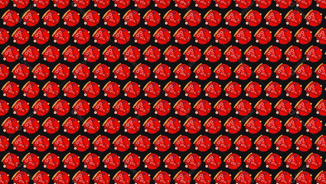 Padrão de Pizza de Marguerita Ilustração EPS + AI Editável