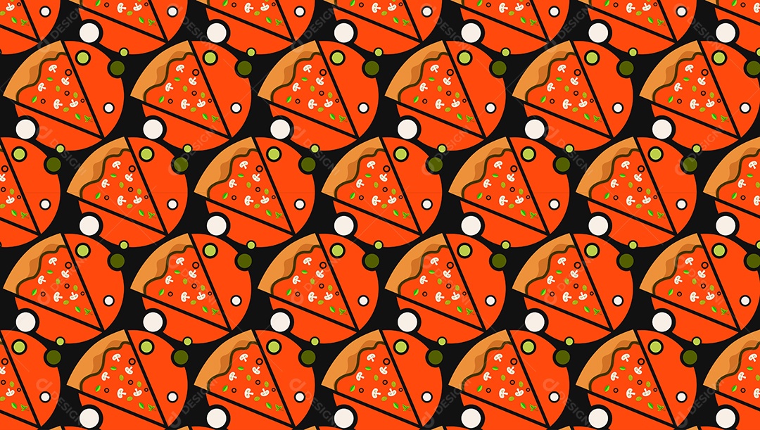 Padrão de Pizza Ilustração EPS + AI Editável
