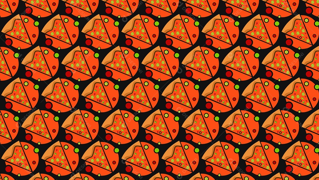 Padrão de Pizza Ilustração EPS + AI Editável