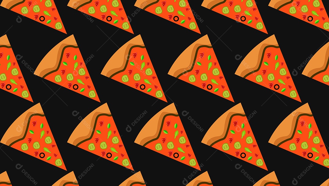 Padrão de Pizza Ilustração EPS + AI Editável