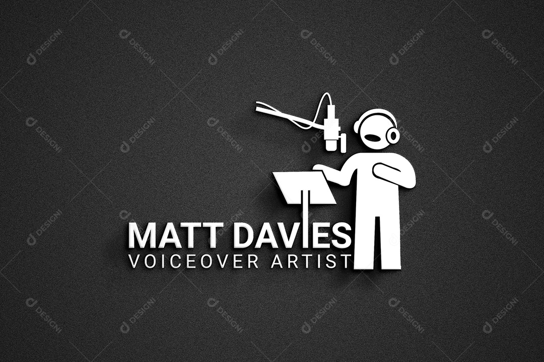 Matt Davies Voiceover Logotipo Empresarial AI + EPS Editável