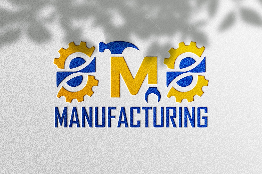 Manufacturing Logotipo Empresarial AI + EPS Editável