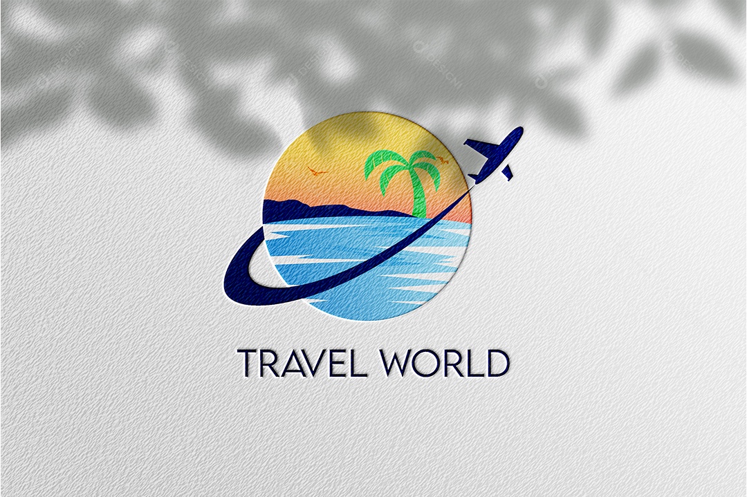 Travel World Logotipo Empresarial AI + EPS Editável
