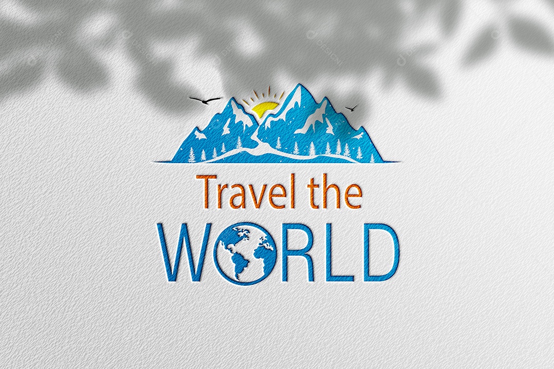 Travel the World Logotipo Empresarial AI + EPS Editável