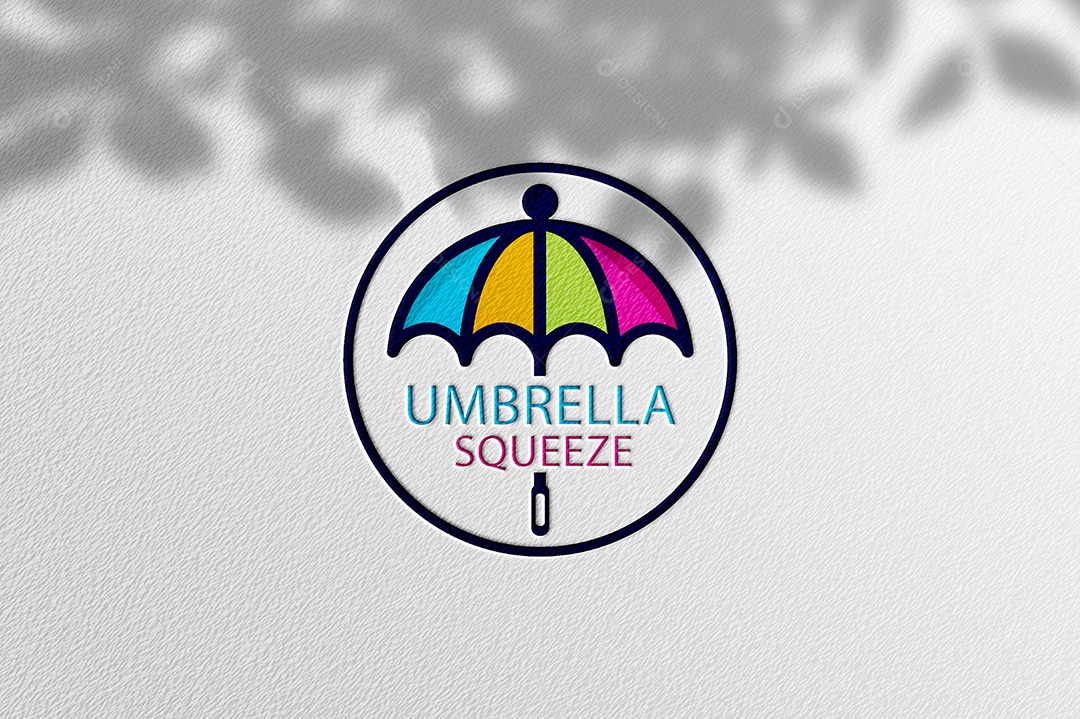 Umbrella Squeeze Logotipo Empresarial AI + EPS Editável