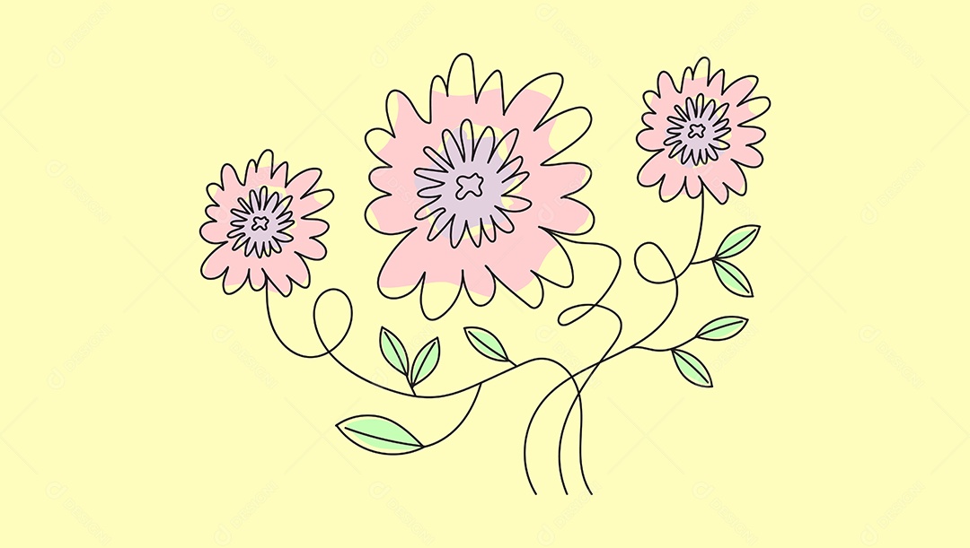 Flores Desenhos Vetor EPS + AI Editável