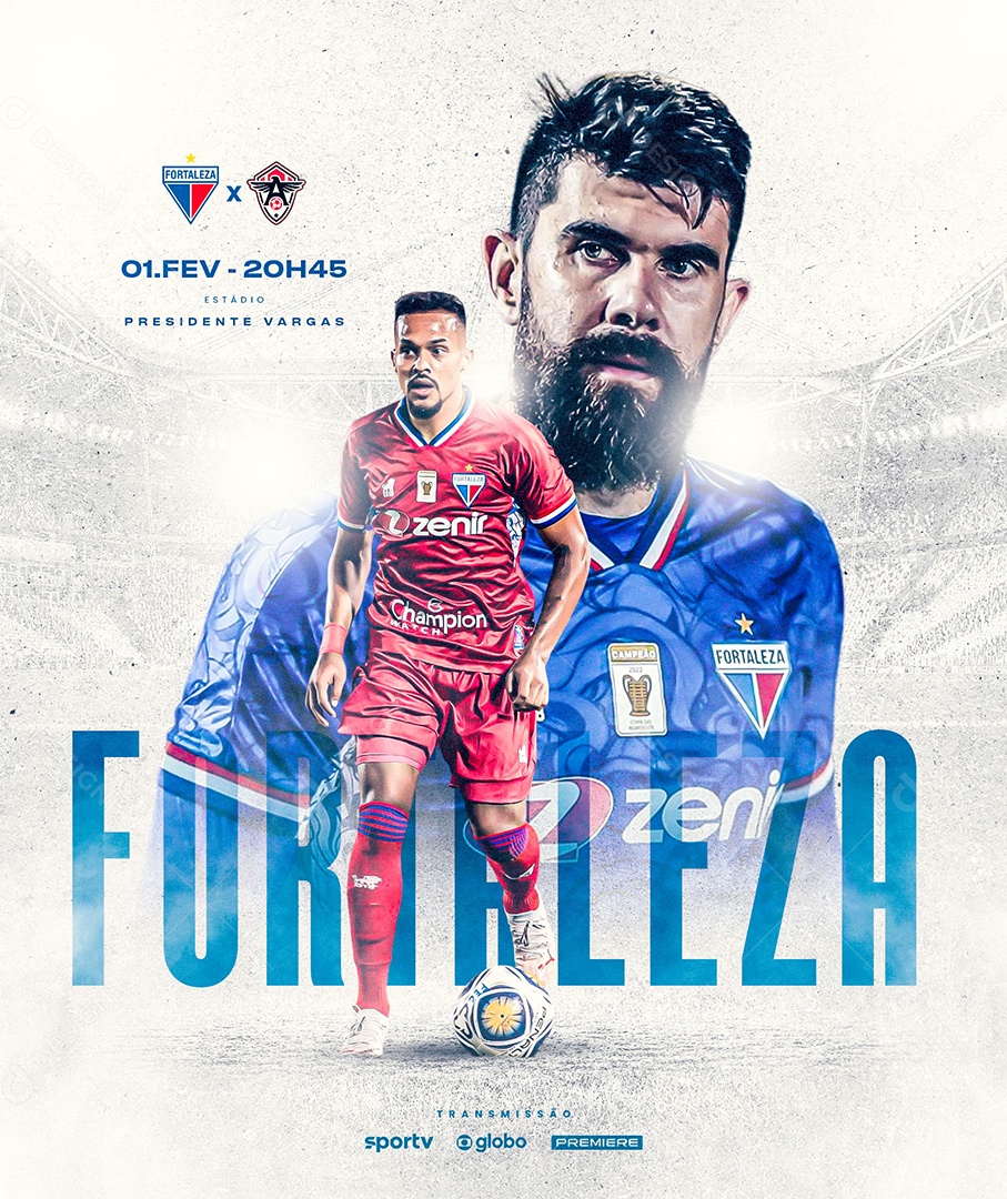 Jogo Fortaleza Transmissão Ao Vivo Futebol Social Media PSD Editável