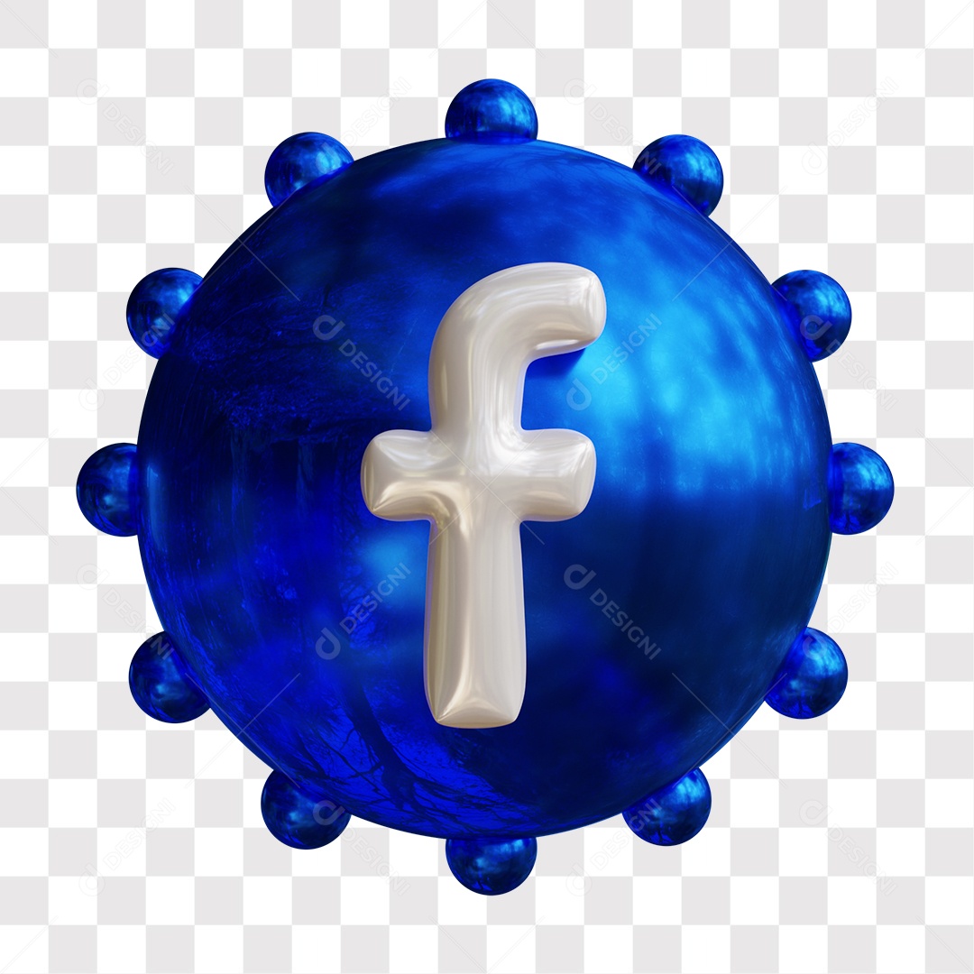 Facebook Ícone 3D Para Composição PNG Transparente