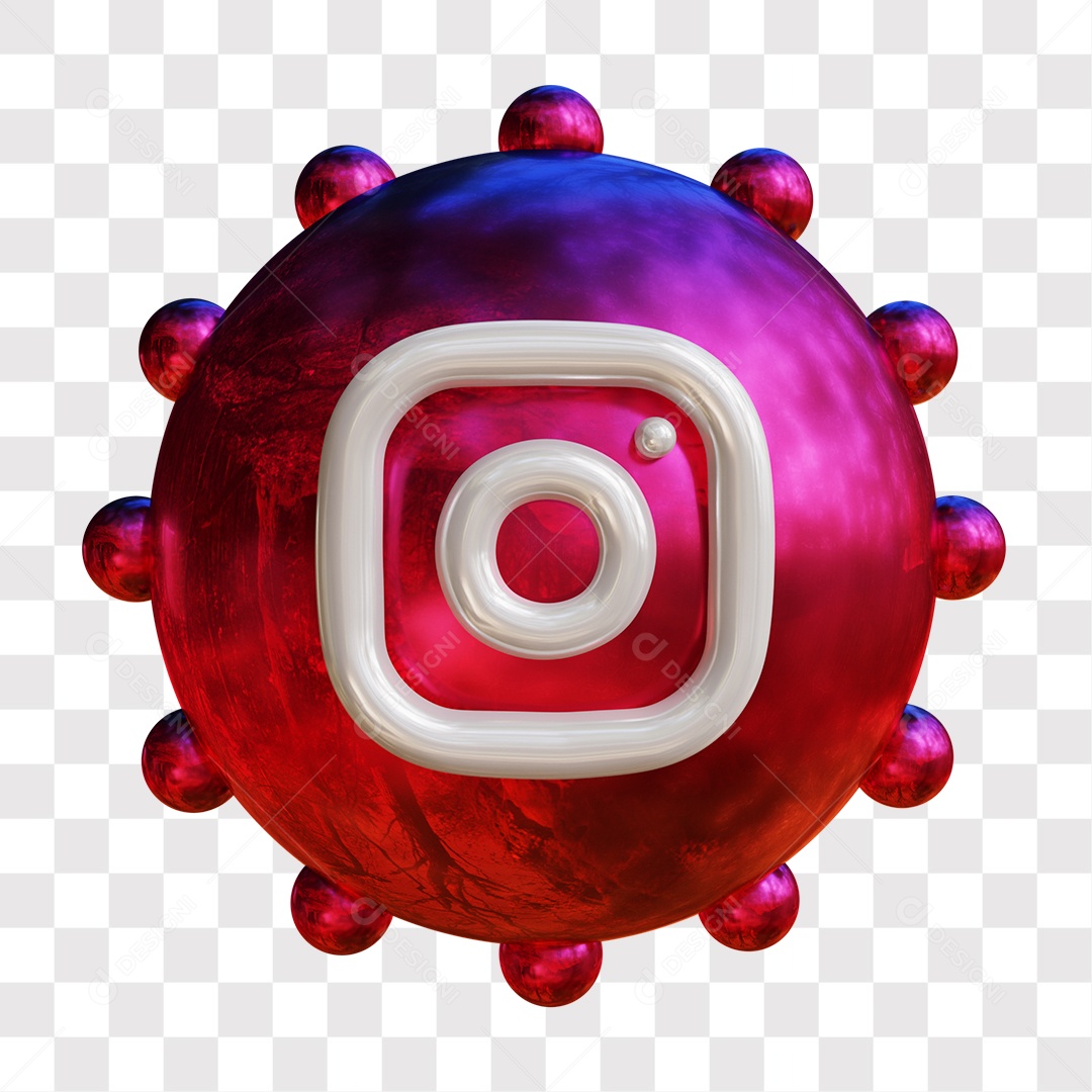Instagram Ícone 3D Para Composição PNG Transparente