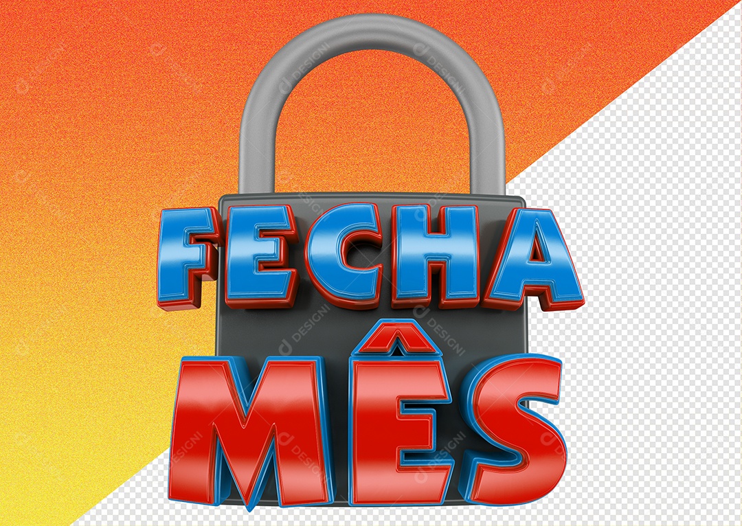 Selo 3D Para Composição Fecha Mês PSD
