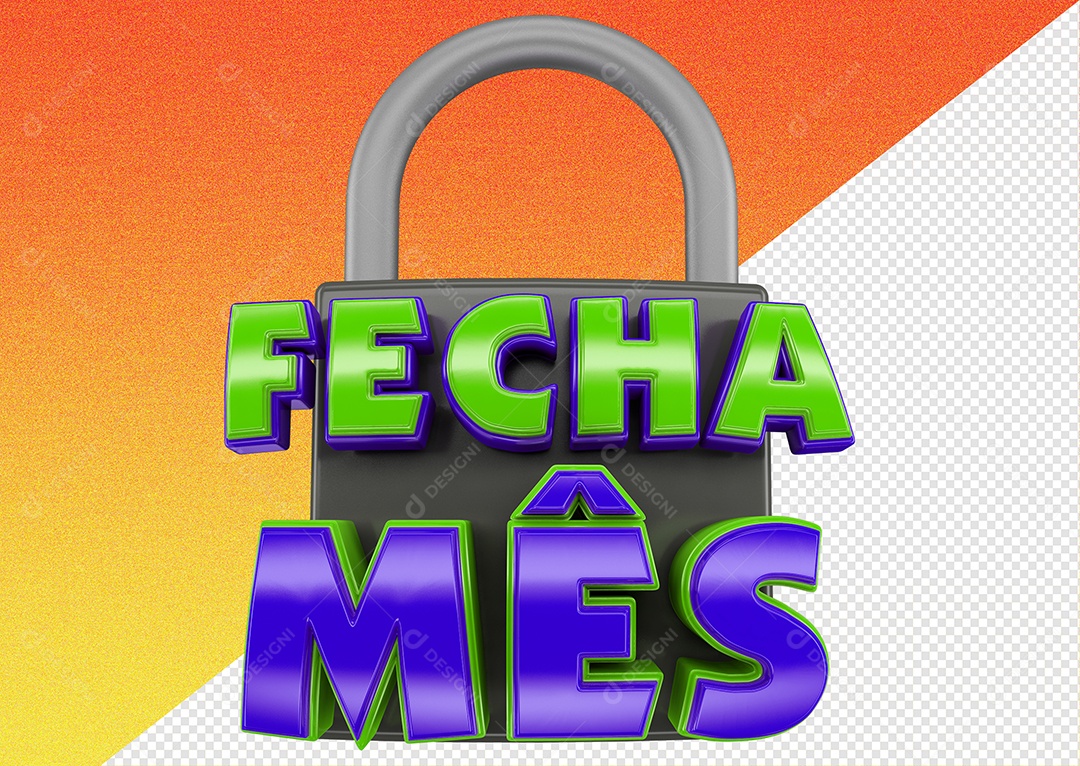 Selo 3D Para Composição Fecha Mês PSD