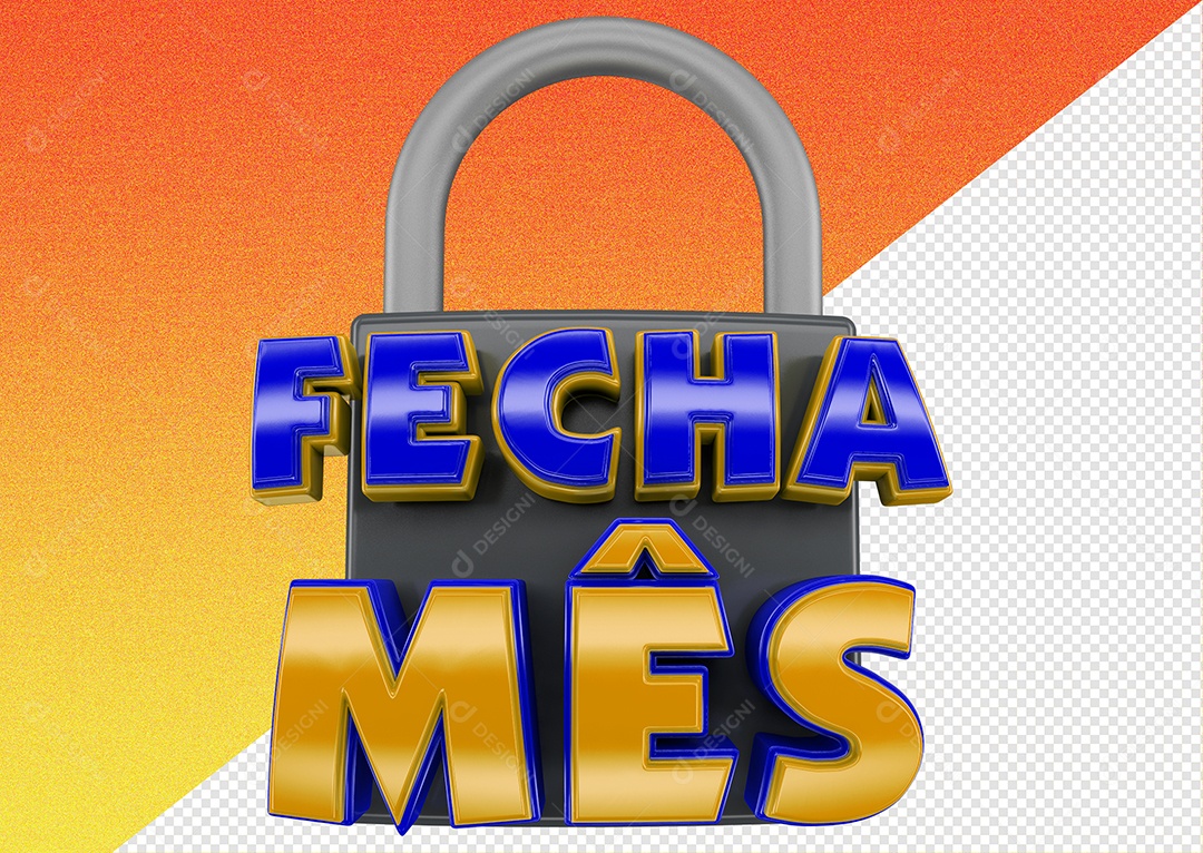 Selo 3D Para Composição Fecha Mês PSD