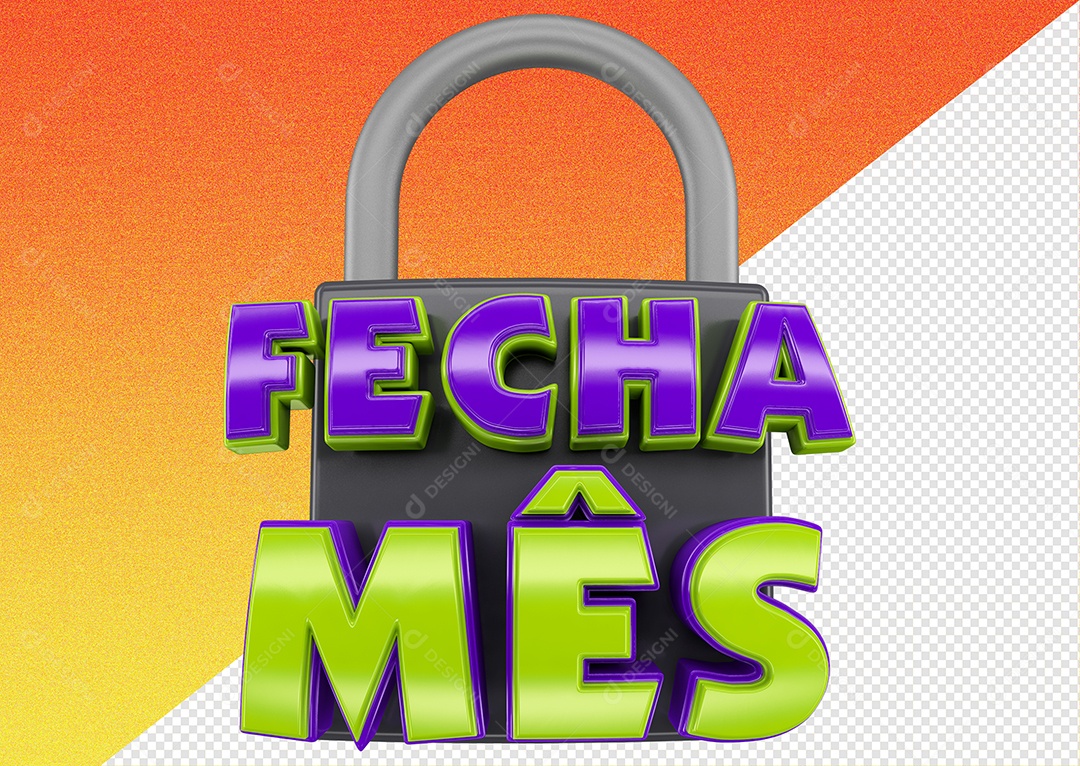 Selo 3D Para Composição Fecha Mês PSD