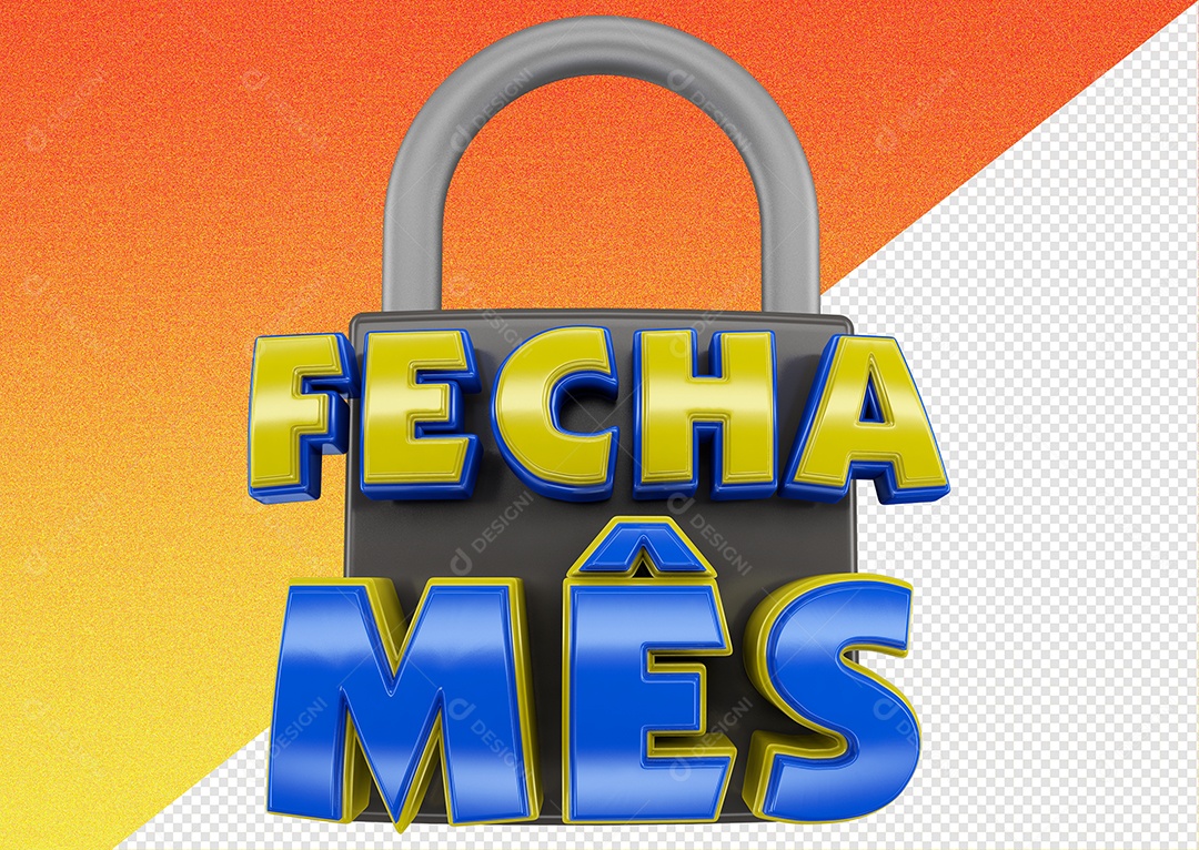 Selo 3D Para Composição Fecha Mês PSD