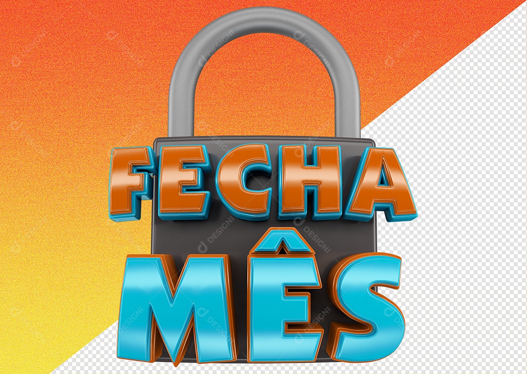 Selo 3D Para Composição Fecha Mês PSD