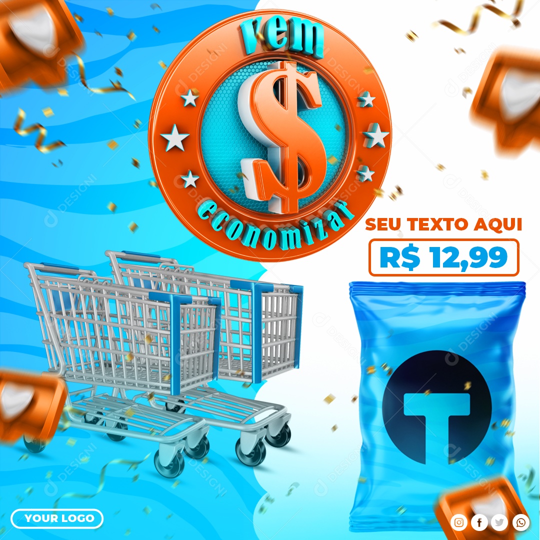 Vem Economizar Social Media PSD Editável