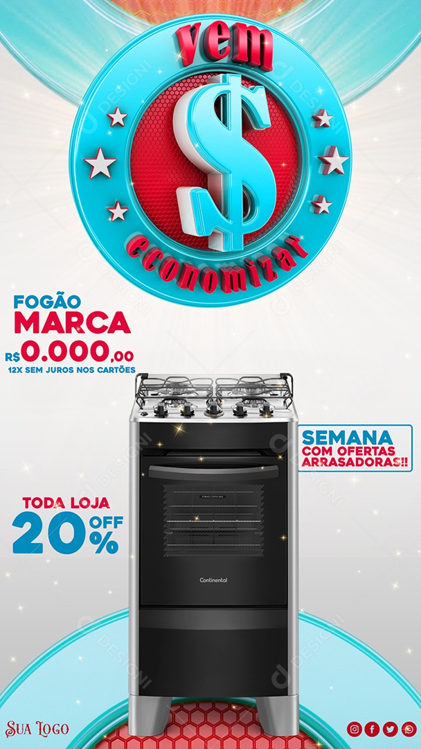 Story Vem Economizar Semana Com Ofertas Arrasadoras Social Media PSD Editável