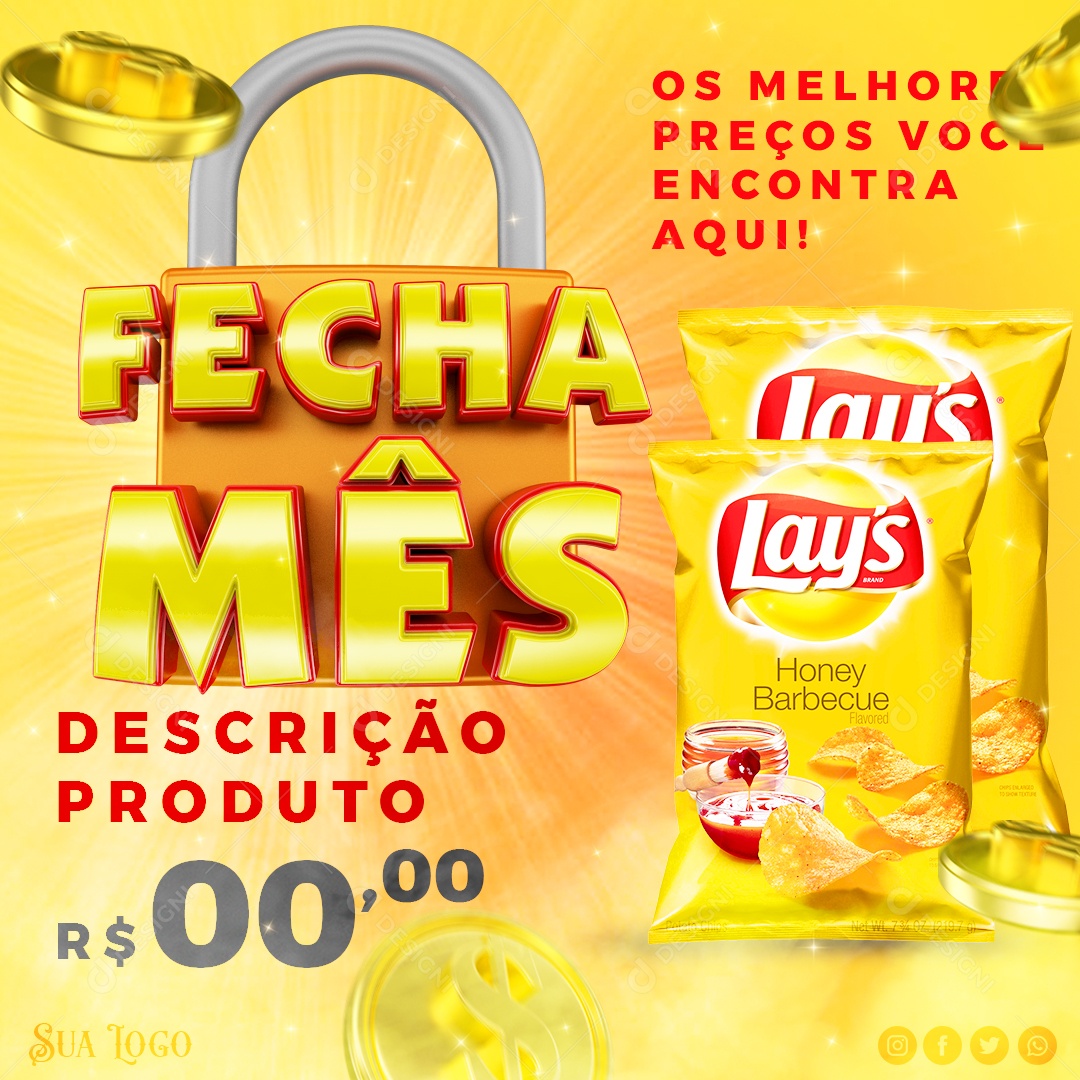 Fecha Mês os Melhores Preços Você Encontra Aqui Social Media PSD Editável