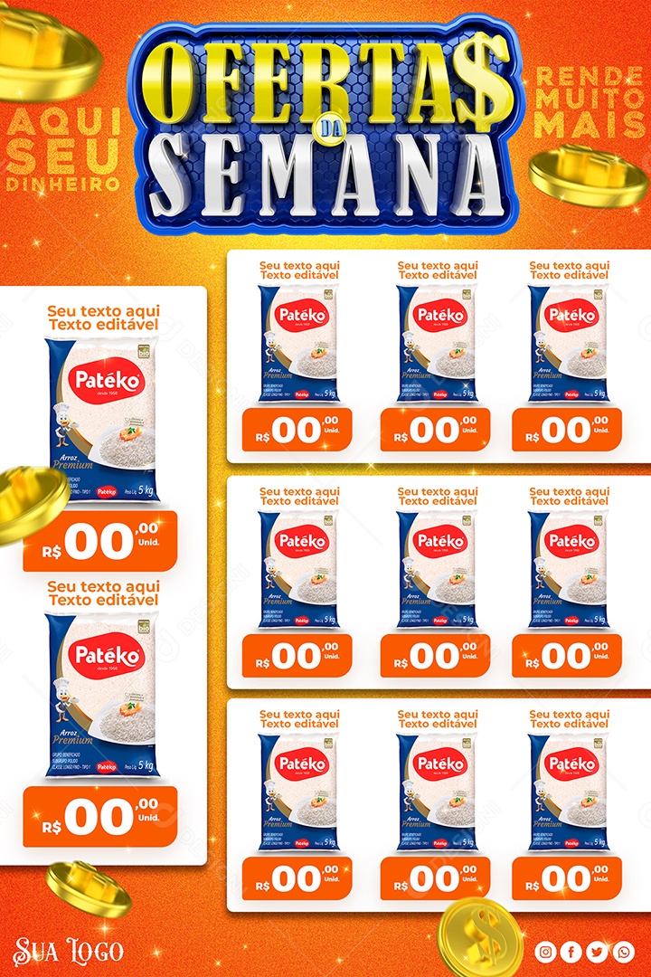 Encarte Ofertas da Semana Venha Conferir Social Media PSD Editável