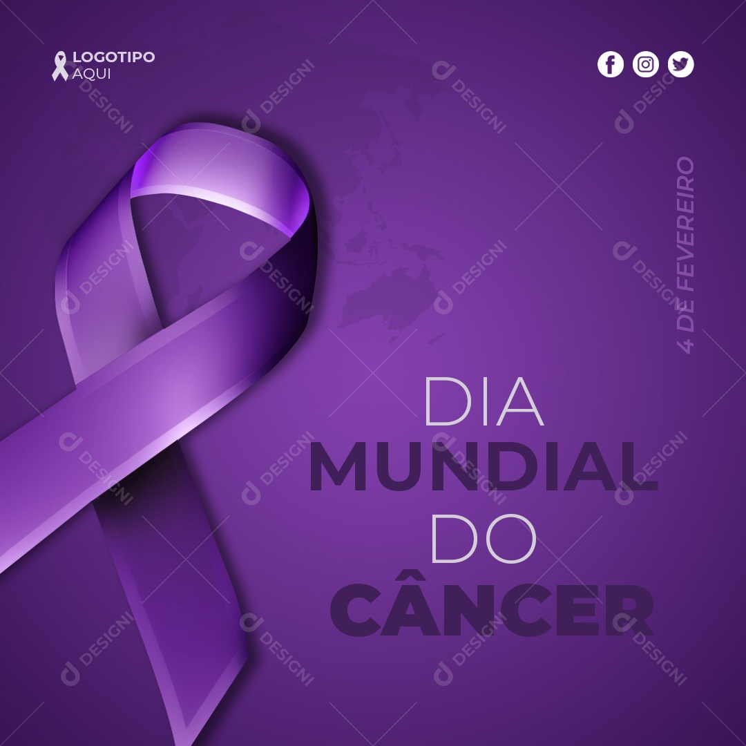 Dia Mundial do Câncer 4 de Fevereiro Social Media PSD Editável