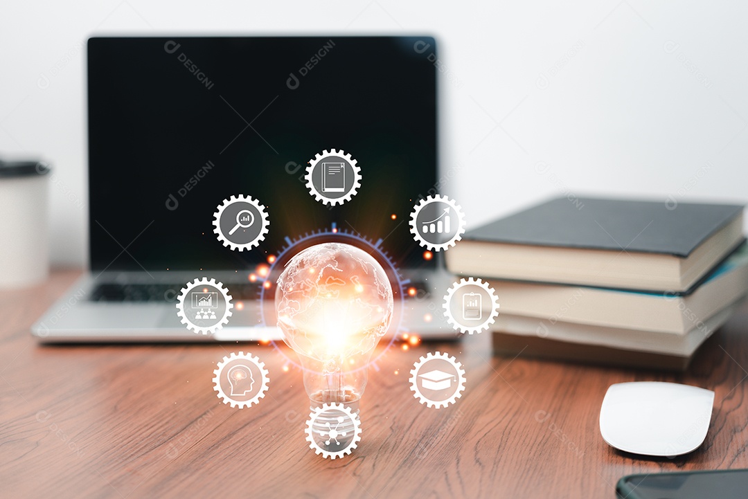 Invenção inovação bulbo negócio tecnologia lâmpada luz conexão educação eletricidade empresário holding energia interação recursos internet power.