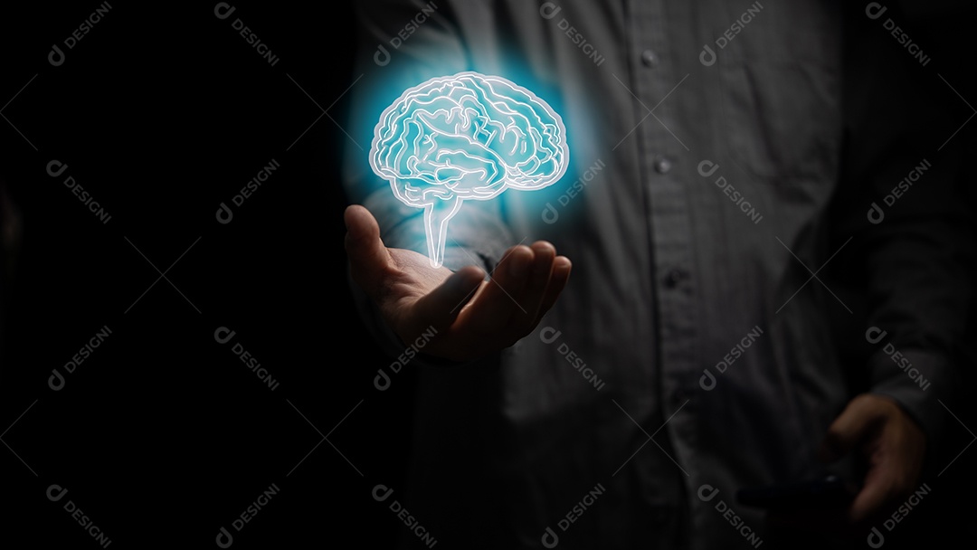 Traga inovação de criatividade de inspiração para o seu negócio, visão de negócios, conceitos de headhunter, inteligência de negócios, psicólogos e conceitos de saúde mental. tomada de decisão empresarial.