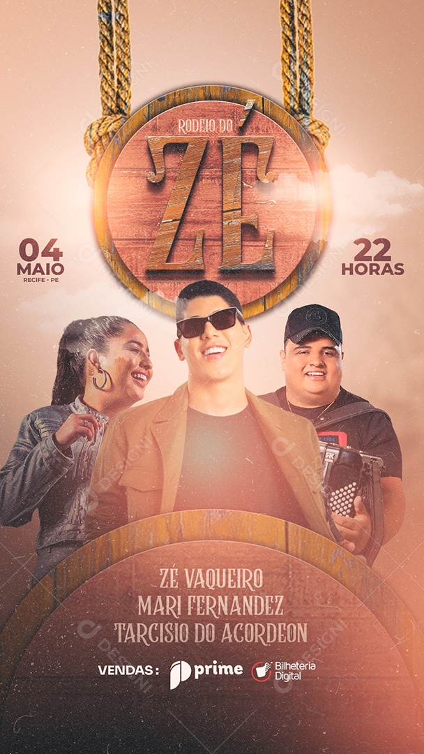 Story Rodeio do Zé Mari Fernanez Tarcísio do Acordeon Zé Vaqueiro Flyer Social Media PSD Editável