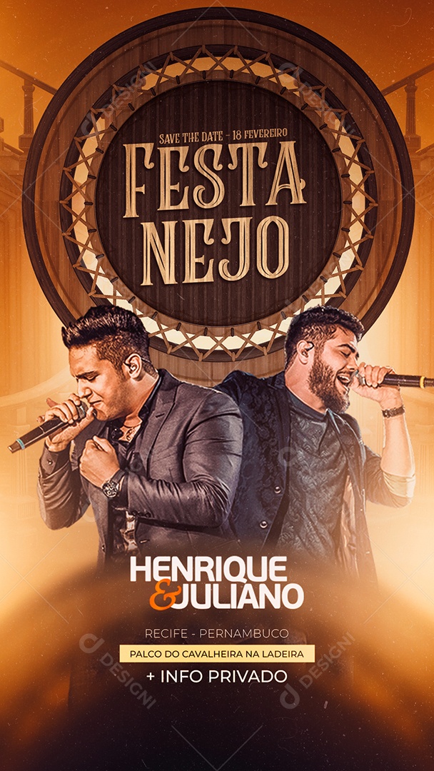 Story Festa Nejo Henrique & Juliano Flyer Socia Media PSD Editável