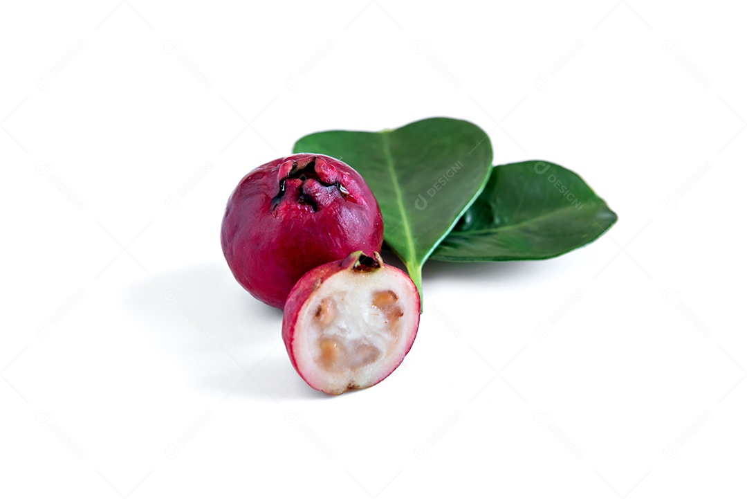 Goiaba de Cattley, fruta vermelha de Psidium bovinoyanum.