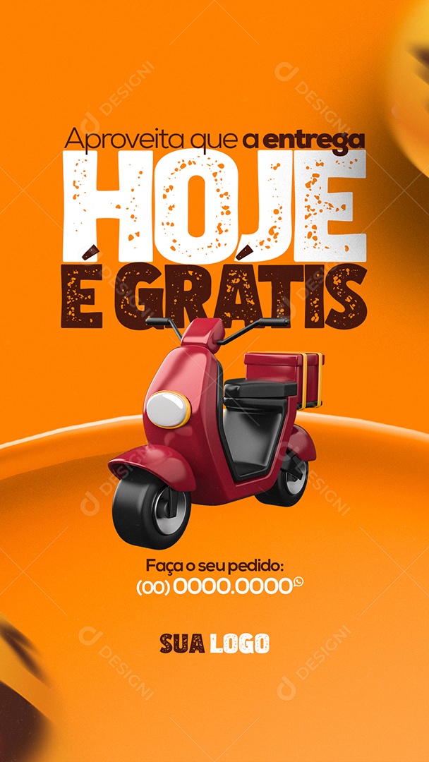 Aproveite que a Entrega é Grátis Delivery Hamburgueria Story Social Media PSD Editável