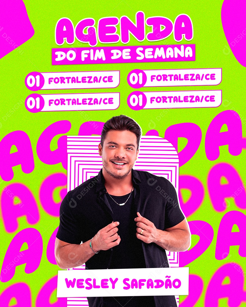 Agenda do Fim de Semana Wesley Safadão Flyer Social Media PSD Editável