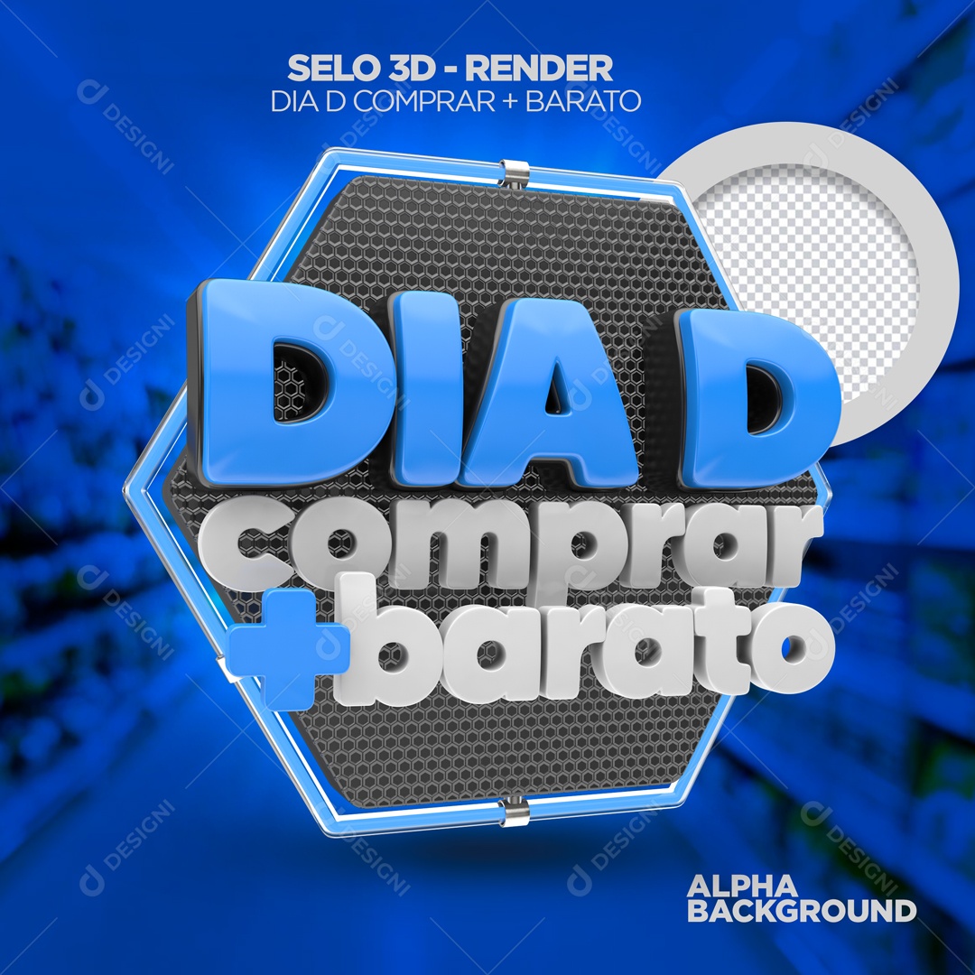 Selo 3D Para Composição Dia D Comprar + Barato PSD