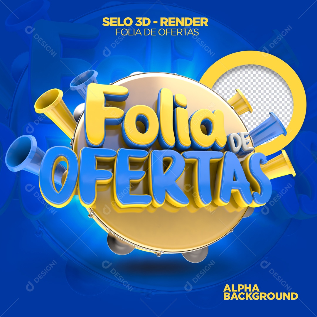 Selo 3D Para Composição Folia de Ofertas PSD