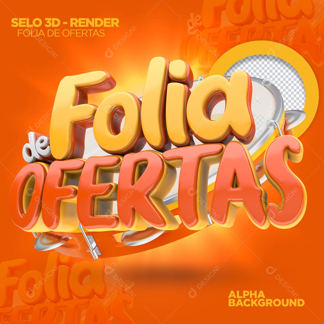 Selo 3D Para Composição Folia de Ofertas PSD