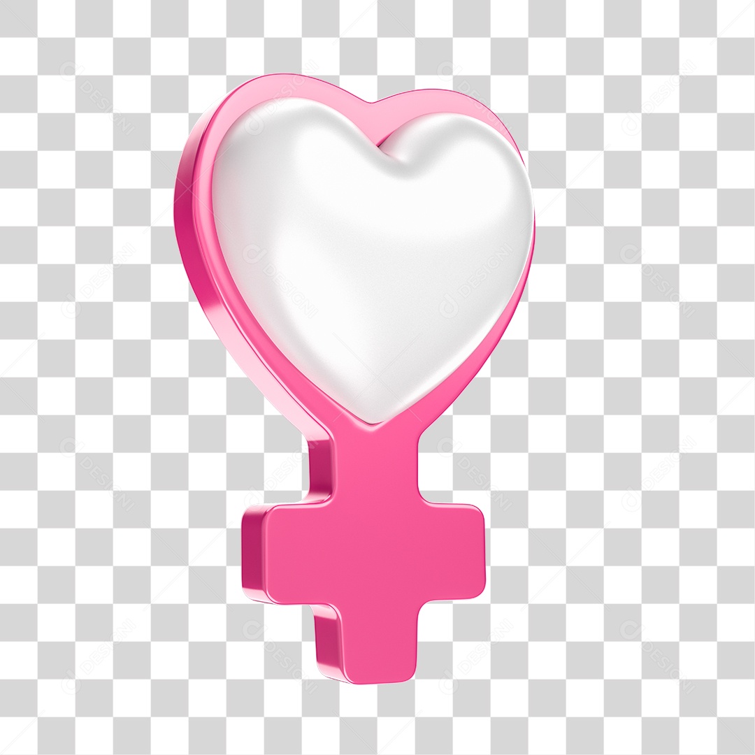 Elemento 3D Para Composição Símbolo Dia Das Mulheres PNG Transparente