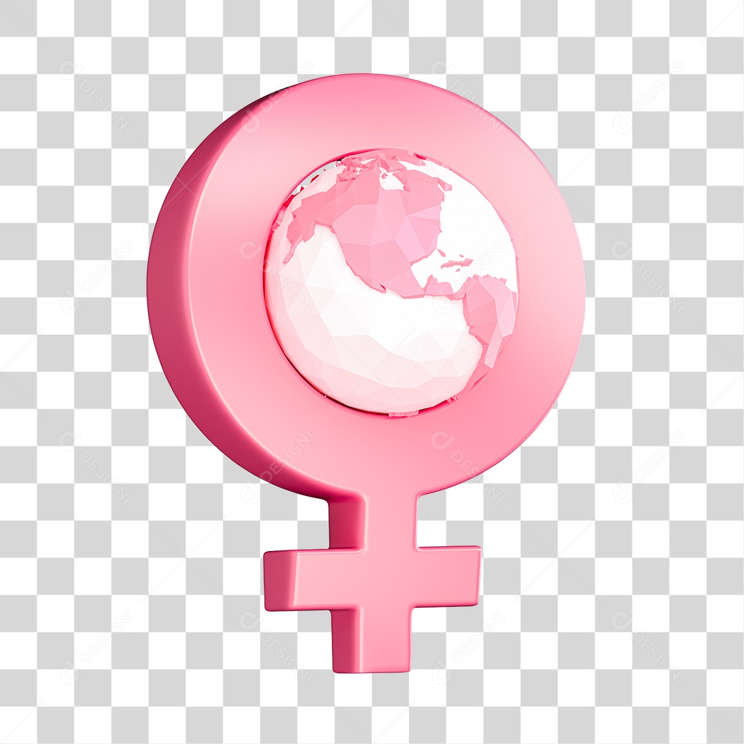 Elemento 3D Para Composição Símbolo Dia Das Mulheres PNG Transparente