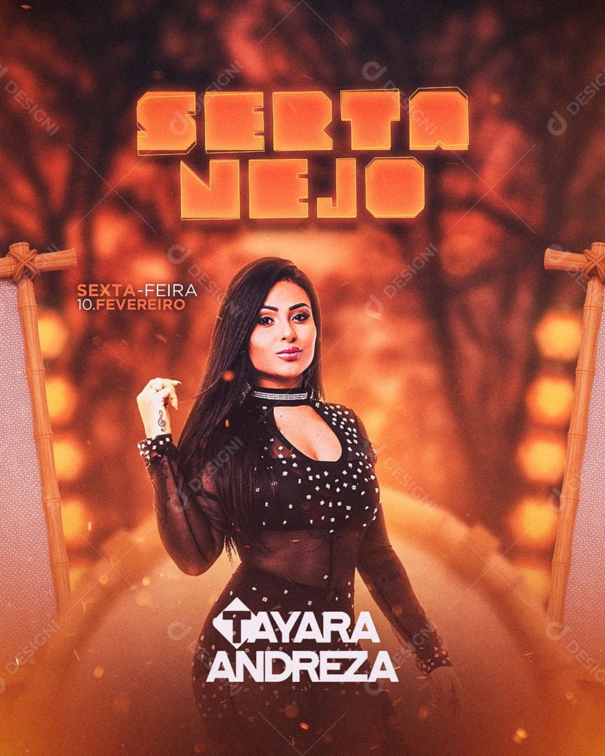 Flyer Sertanejo Taynara Andreza Social Media PSD Editável