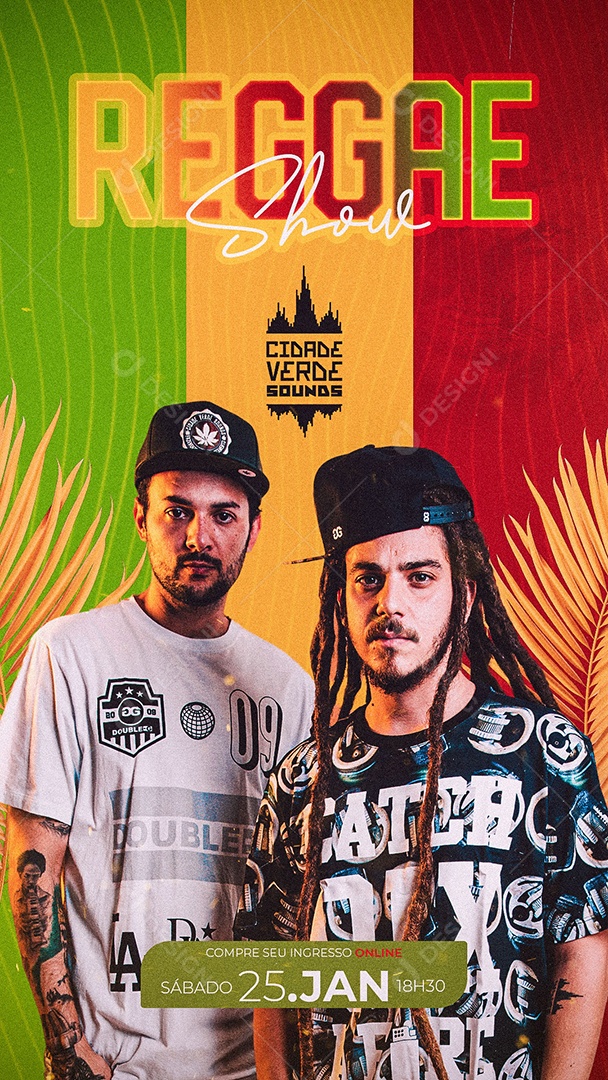 Flyer Raggae Show Story Social Media PSD Editável
