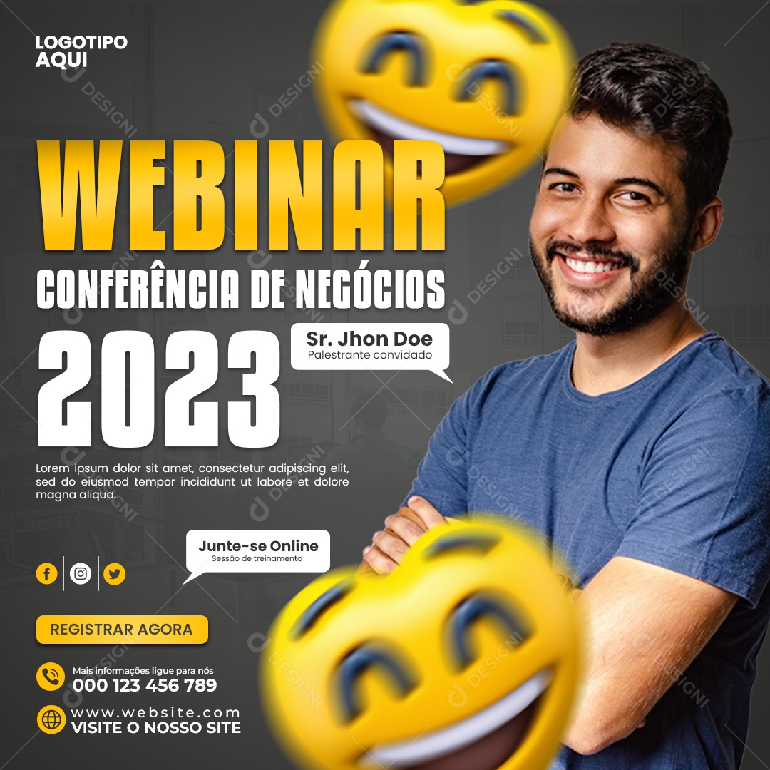 Webinar Conferência de Negócios 2023 Social Media PSD Editável