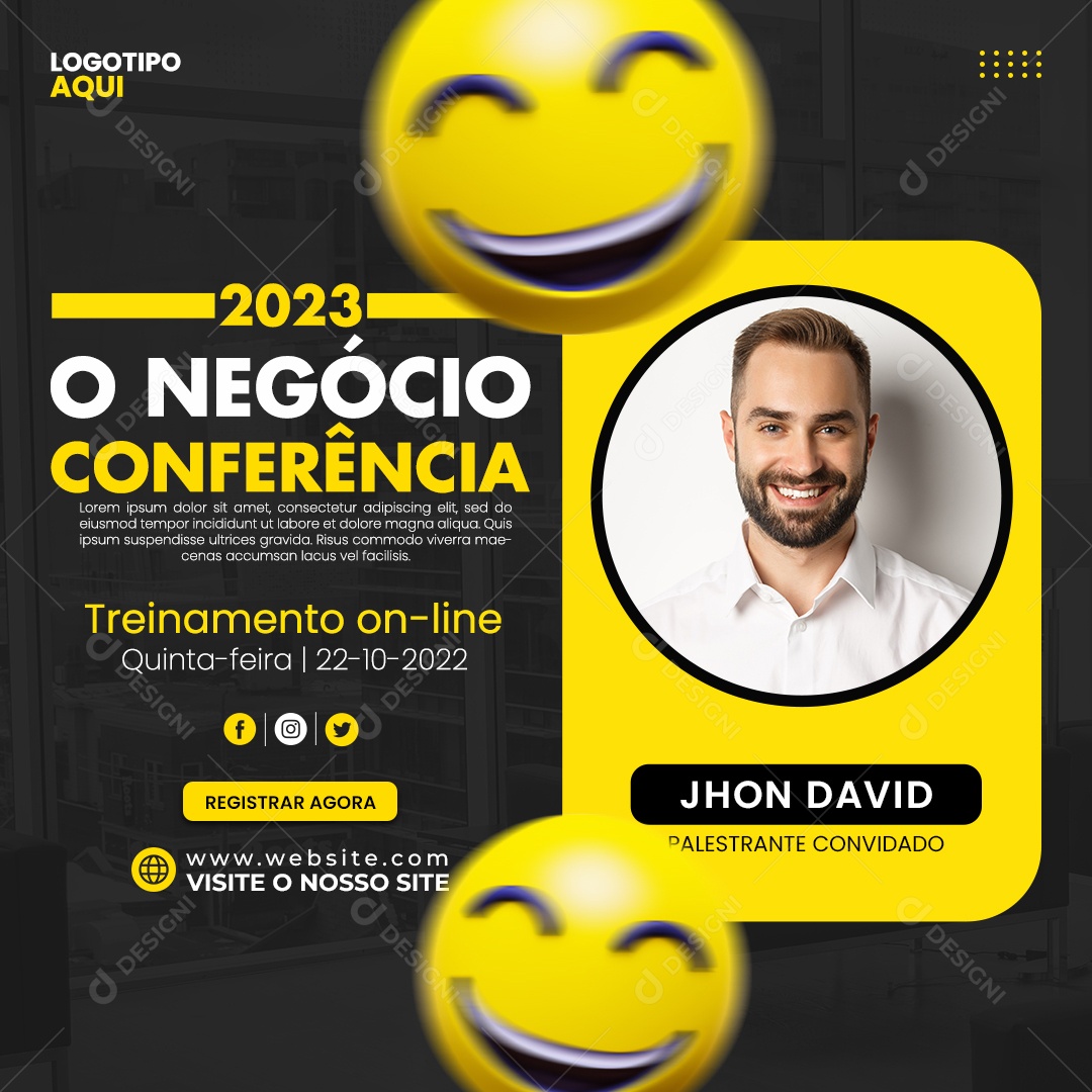 O Negócio Conferência 2023 Social Media PSD Editável