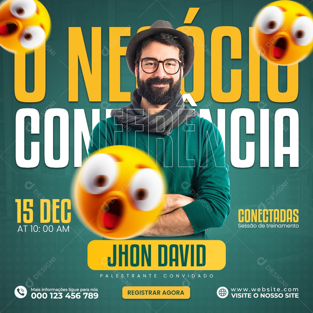 O Negócio Conferência Social Media PSD Editável