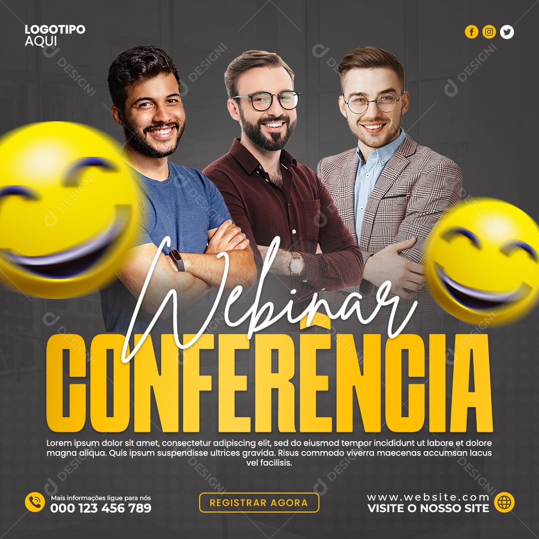 Webinar Conferência Social Media PSD Editável