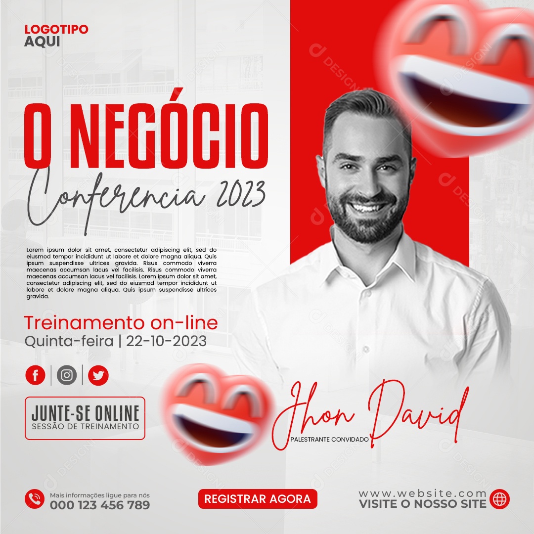 O Negócio Conferência 2023 Social Media PSD Editável