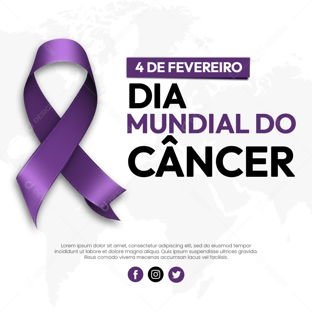 Dia Mundial do Câncer 4 de Fevereiro Social Media PSD Editável