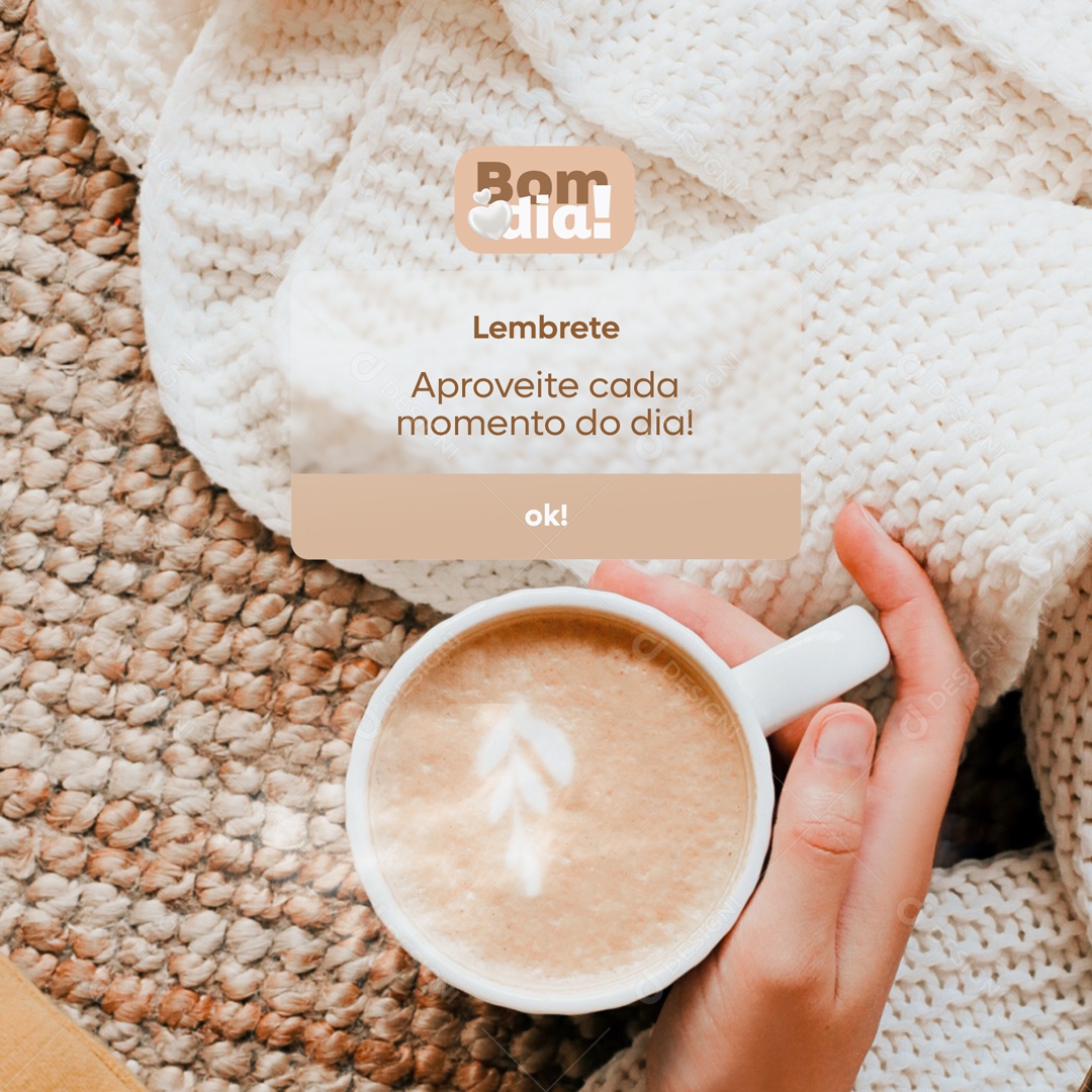 Lembrete de Bom Dia! Aproveite cada Momento do Dia! Social Media PSD Editável