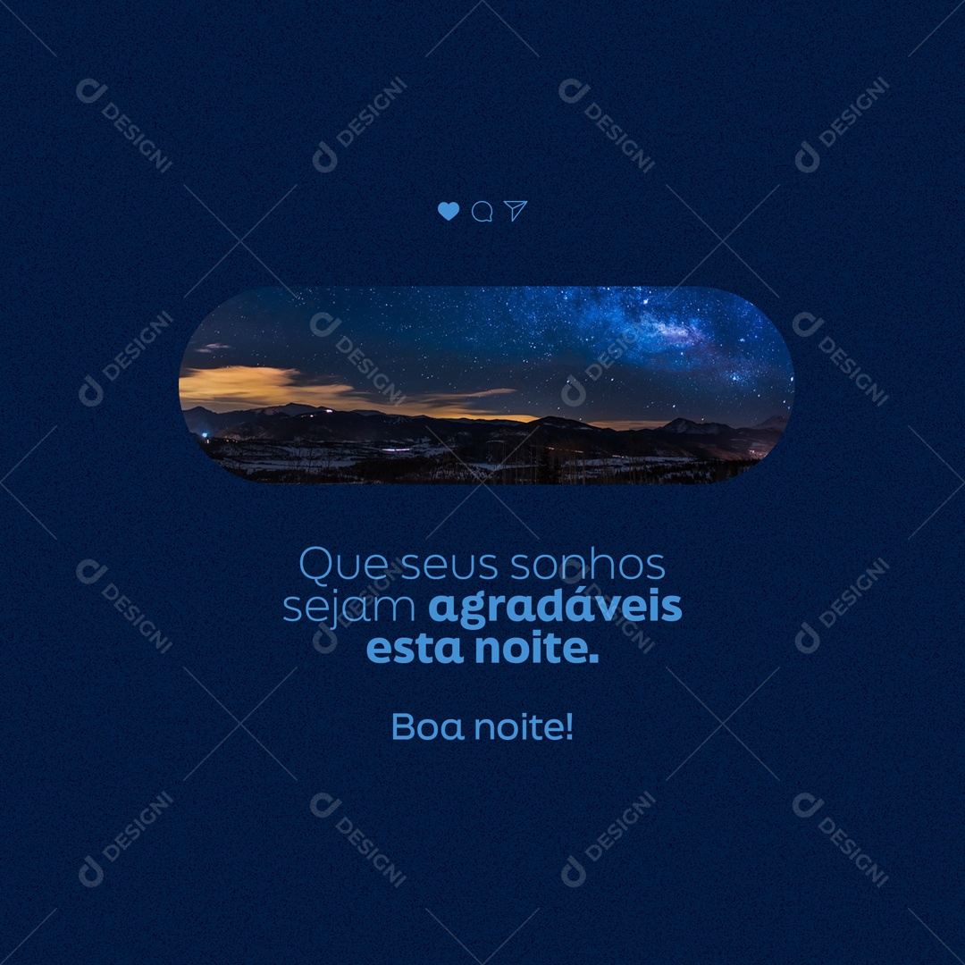 Frase Motivacional Boa Noite Social Media PSD Editável